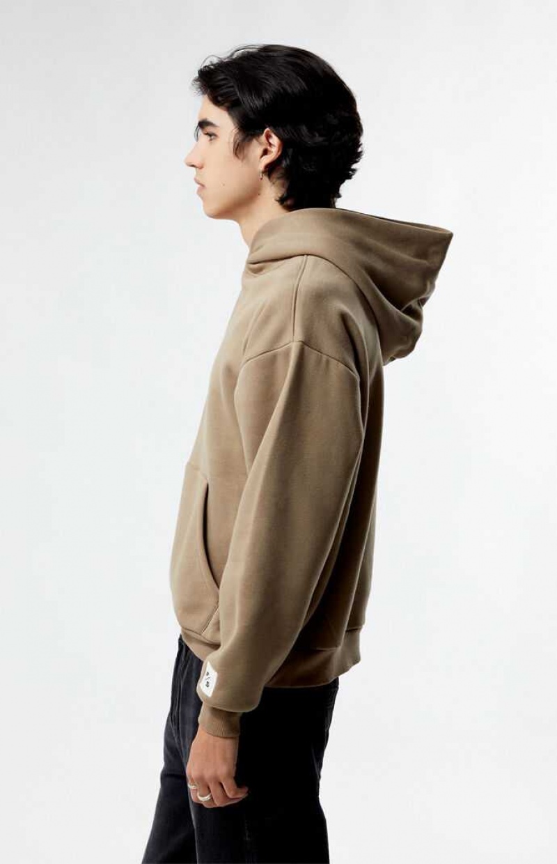 DESERT TAUPE PacSun Desert Taupe Solid Hoodie | OCXADQE-04