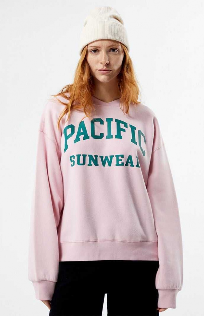 DUSK PINK PacSun Pacific Sunwear Surplice Oversized Sweatshirt | TMKIBEX-85