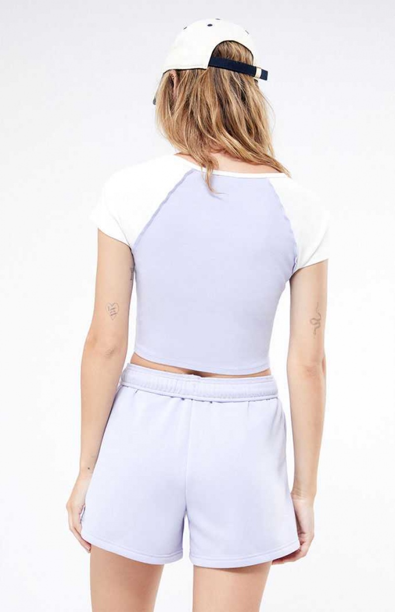 E. LILAC PacSun Pacific Sunwear Script Boyfriend Sweat Shorts | OBDURQM-69