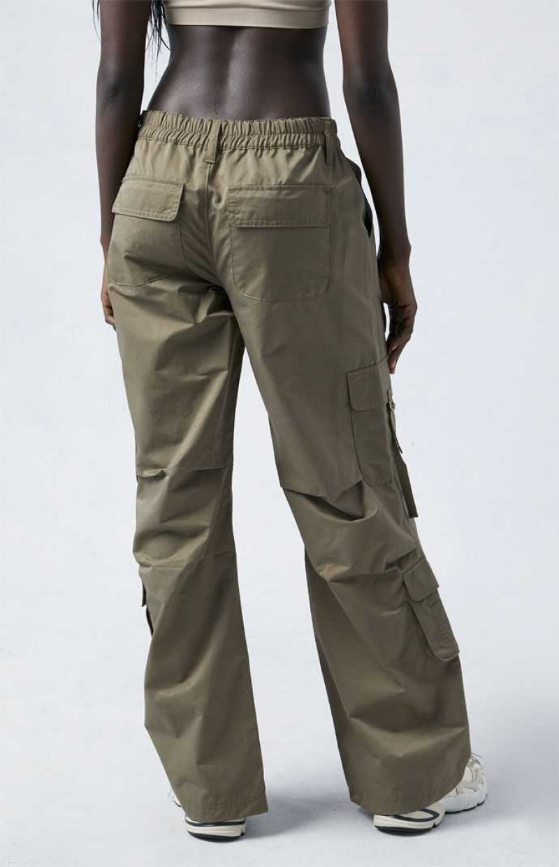 FOREST GRN PacSun Green Elastic Waist D-Ring Cargo Pants | RQDUAYB-59