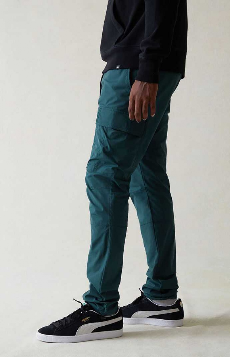 FOREST GRN PacSun Stretch Dark Green Slim Cargo Pants | MOIYBXG-87