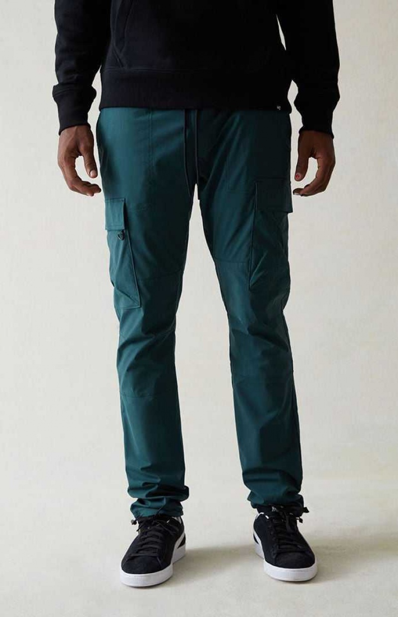 FOREST GRN PacSun Stretch Dark Green Slim Cargo Pants | MOIYBXG-87