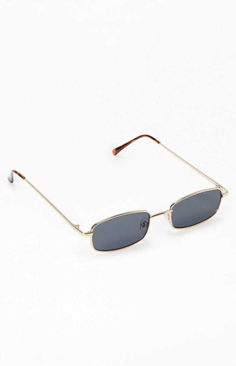 GOLD/BLACK PacSun Metal Square Sunglasses | CBGAFYV-96