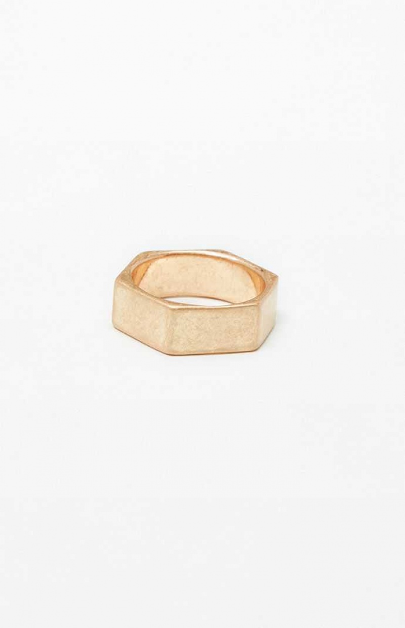 GOLD PacSun Gold Screw Ring | KNWJUCD-89