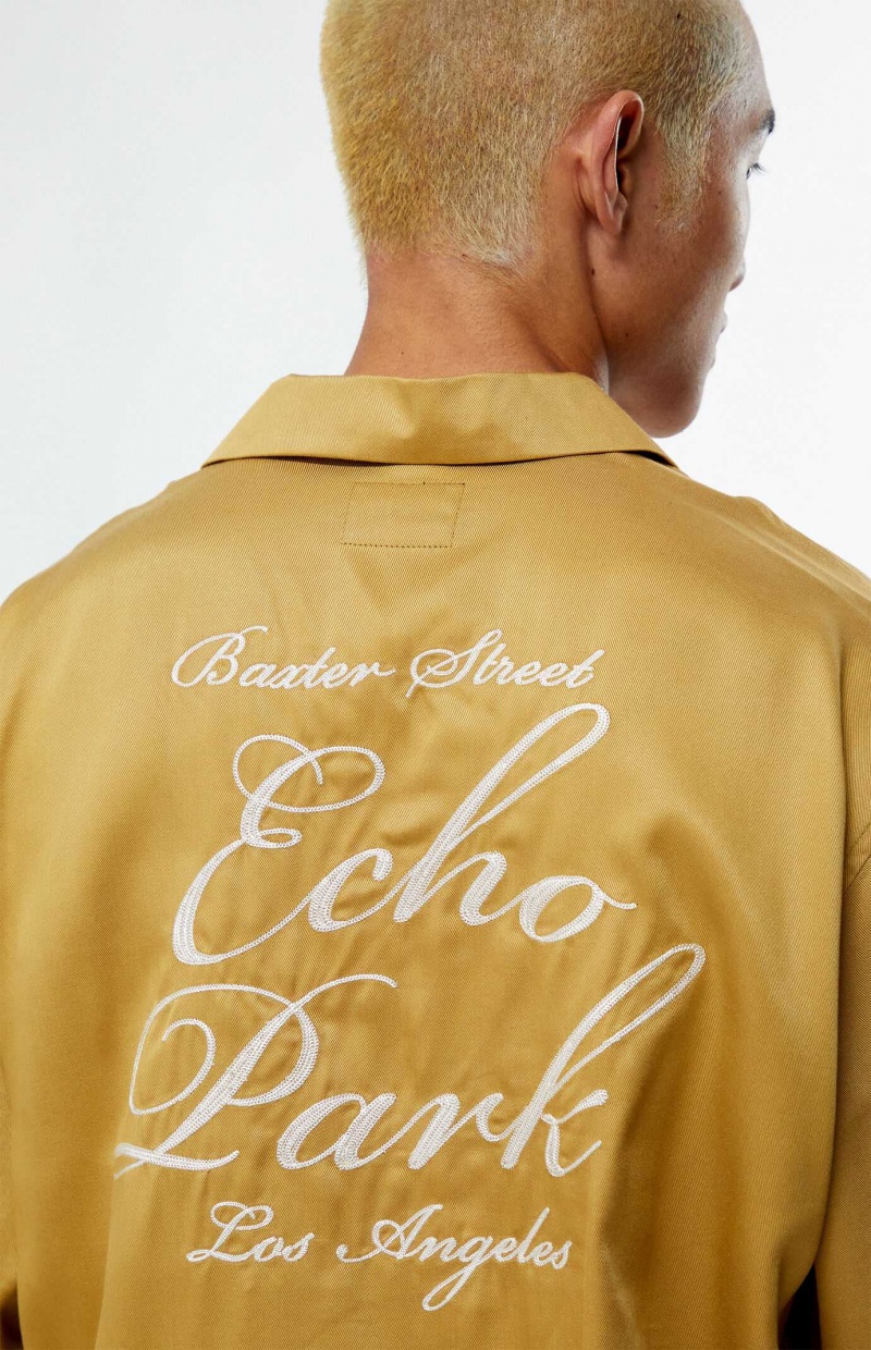 GOLD PacSun L.A Echo Park Camp Shirt | VBFMAWO-02