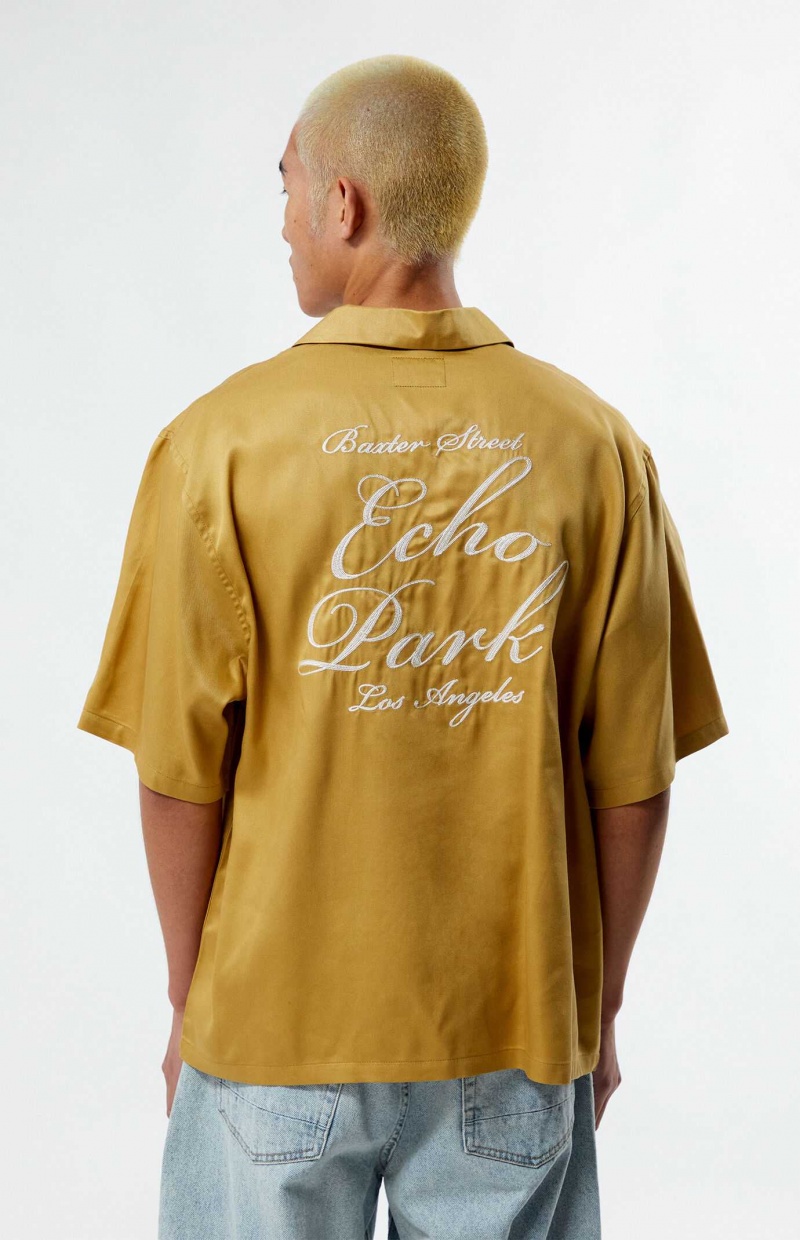 GOLD PacSun L.A Echo Park Camp Shirt | VBFMAWO-02