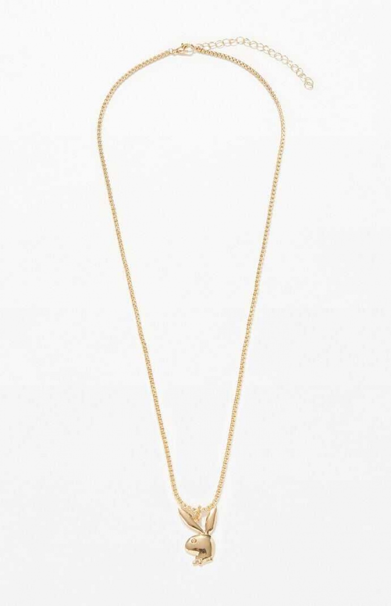 GOLD PacSun Playboy x Playboy Bunny Necklace | WYEBARM-62