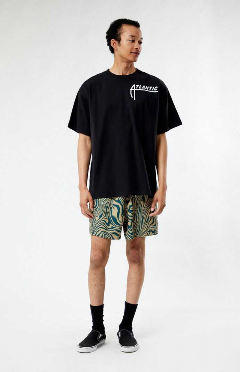 GOLD PacSun Warp 4.5" Swim Trunks | DZBVOAI-67