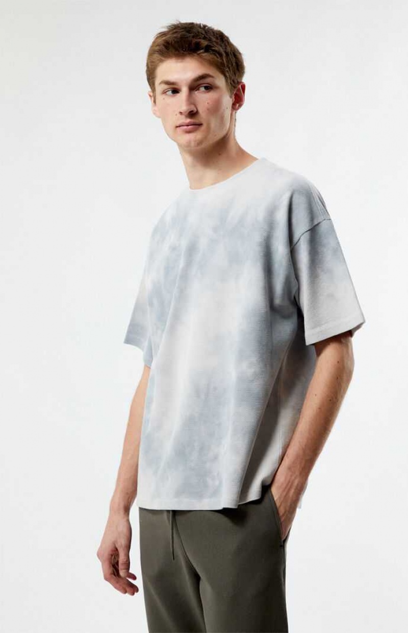 GRAY PacSun Cloud Dye T-Shirt | JQCGZBP-79