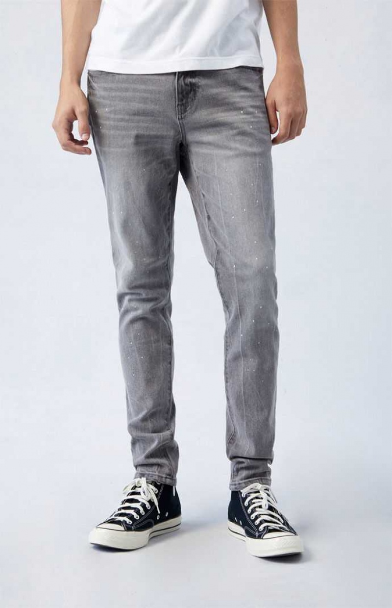 GRAY PacSun Comfort Stretch Gray Stacked Skinny Jeans | LDVNBWJ-29