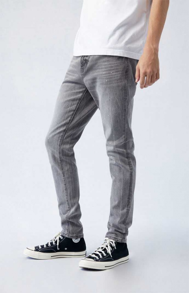 GRAY PacSun Comfort Stretch Gray Stacked Skinny Jeans | LDVNBWJ-29