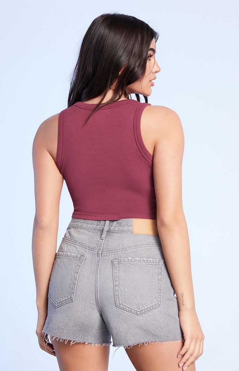 GRAY PacSun Eco Gray Asymmetrical Waistband Vintage Cut Off Denim Shorts | BNWMKED-72