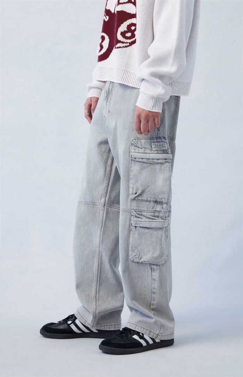 GRAY PacSun Eco Gray Baggy Cargo Jeans | IGUVRCW-38