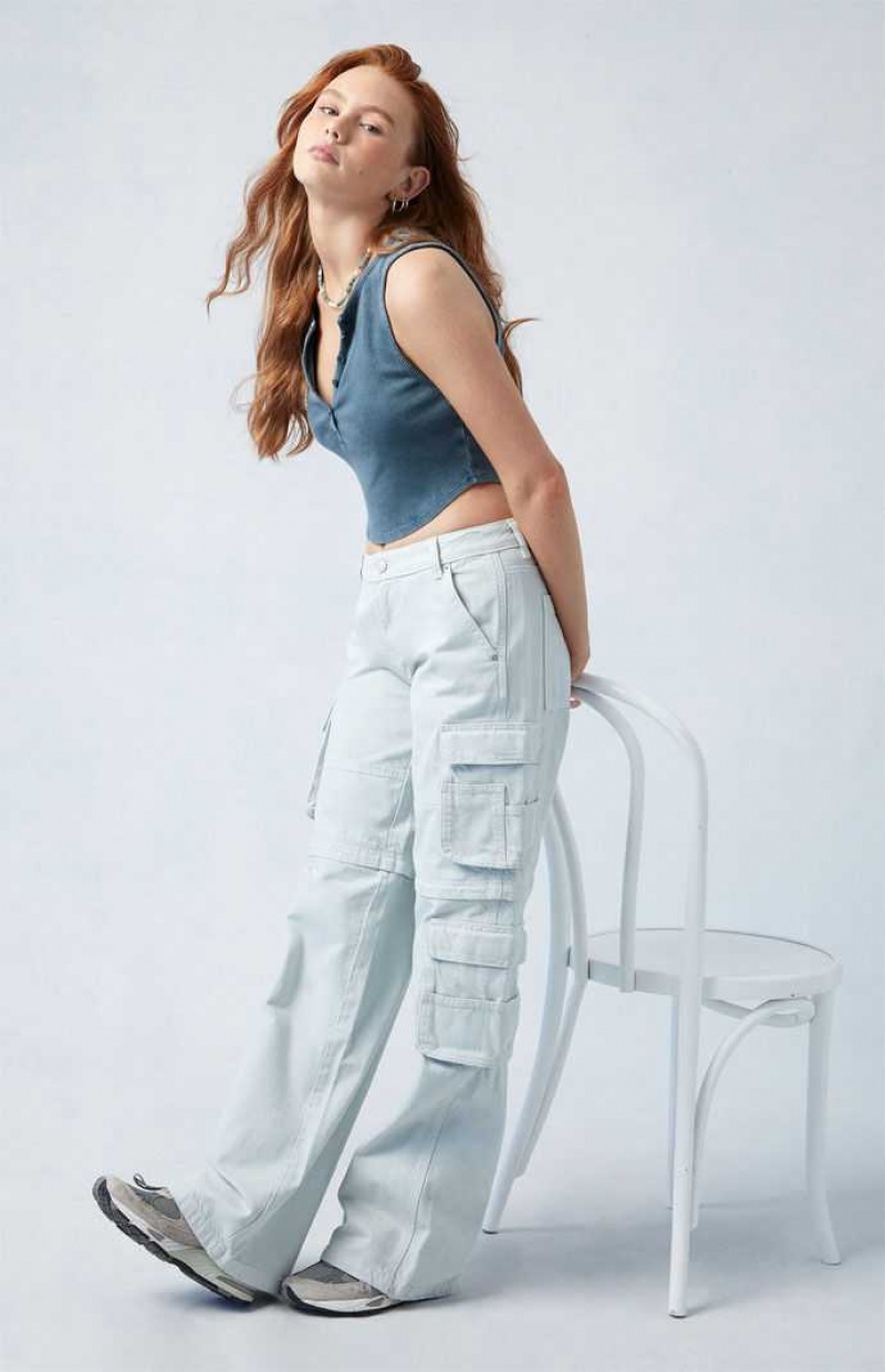 GRAY PacSun Eco Gray Low Rise Baggy Zip Off Pants | OZULPMQ-52