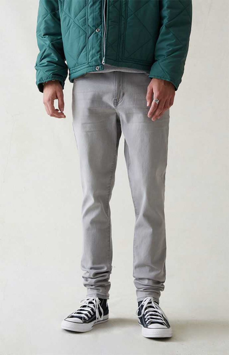 GRAY PacSun Eco High Stretch Gray Stacked Skinny Jeans | VLEXGST-97