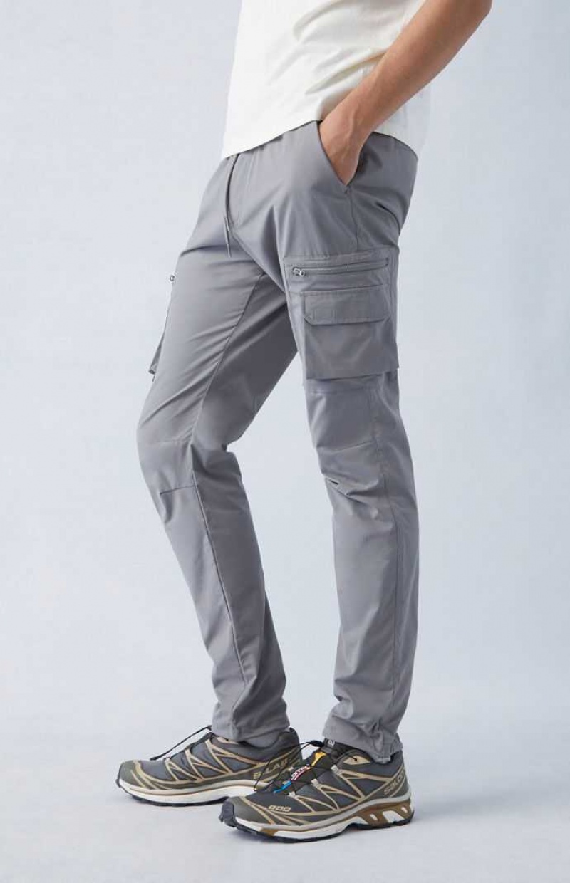 GRAY PacSun Eco Stretch Gray Slim Cargo Pants | NIMFDXB-56