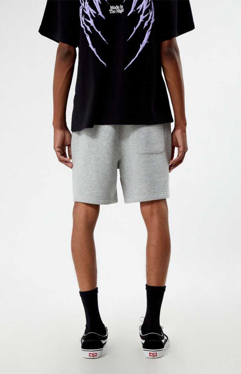 GRAY PacSun Fleece Grey Sweat Shorts | VYSGPXW-49