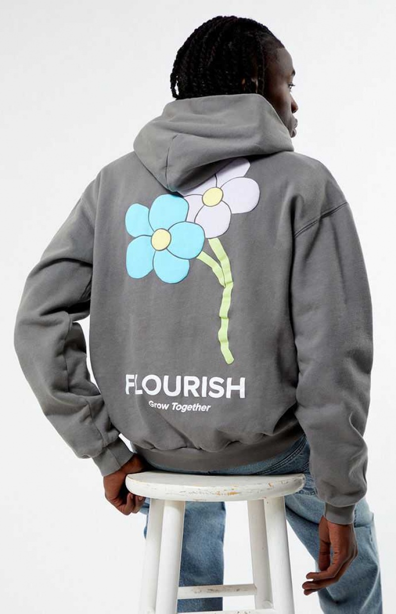 GRAY PacSun Flourish Hoodie | JKPIBND-27