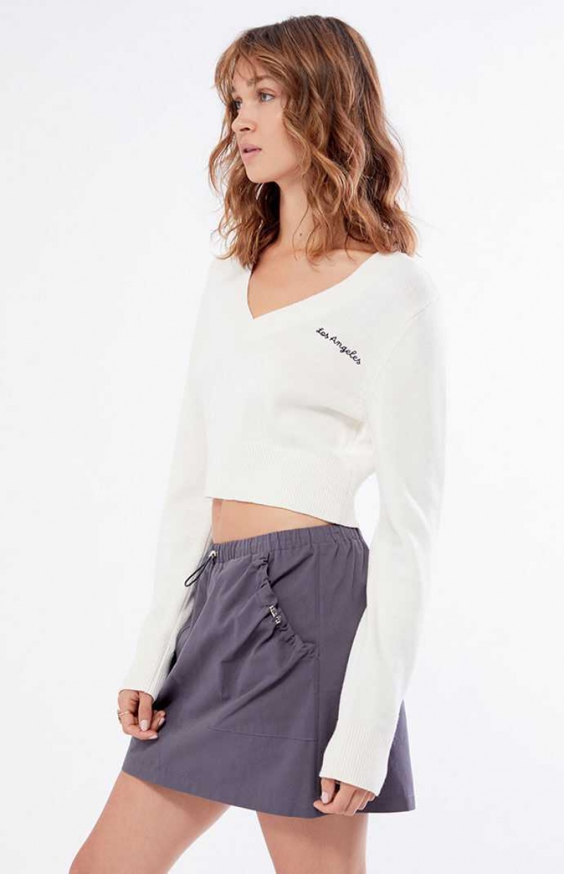 GRAY PacSun Gray Bungie Pocket Mini Skirt | EUPWZAM-01