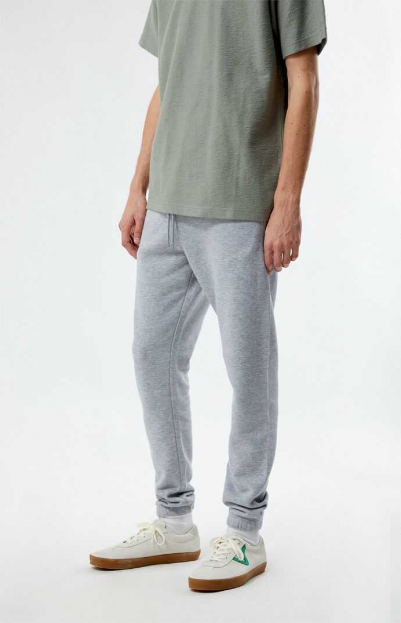 GRAY PacSun Gray Fleece Jogger Sweatpants | GYJXFLA-50