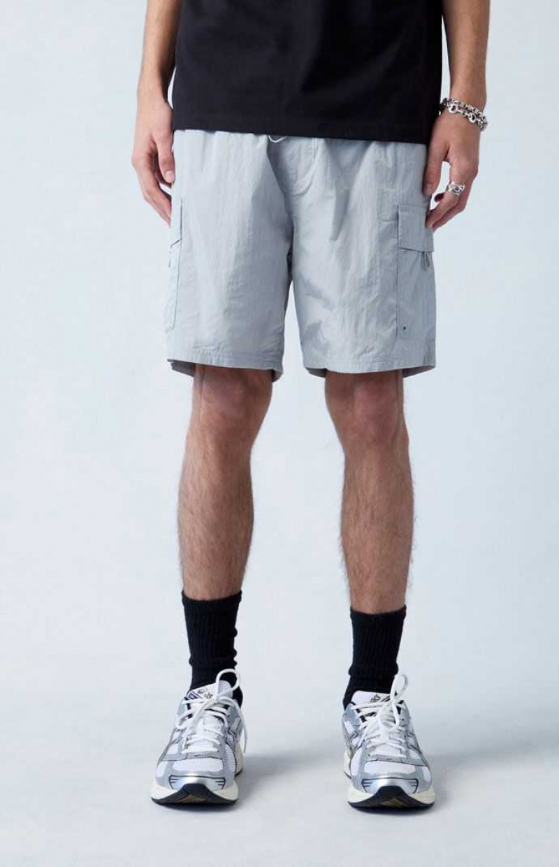 GRAY PacSun Gray Nylon Cargo Shorts | CGLAJOE-07