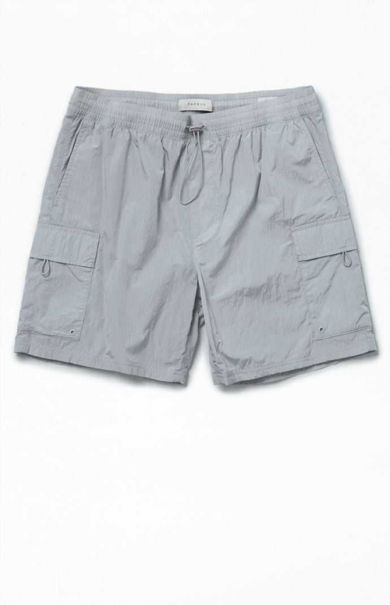 GRAY PacSun Gray Nylon Cargo Shorts | CGLAJOE-07