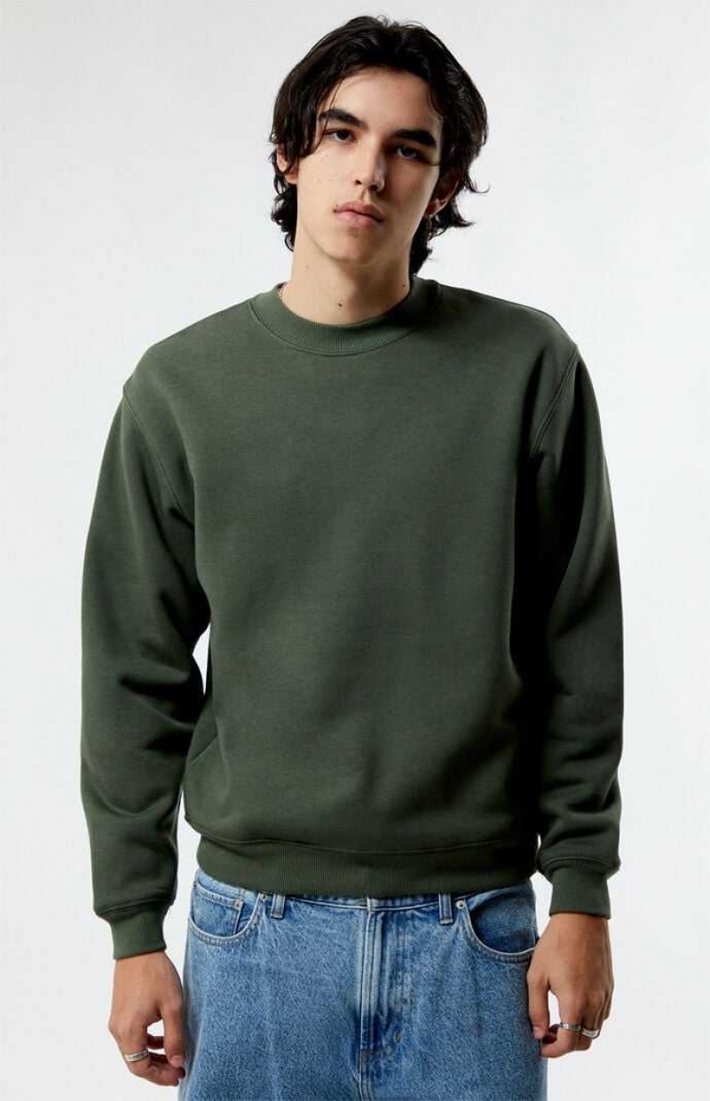 GRAY PacSun Gray Solid Crew Neck Sweatshirt | FRGYALM-72