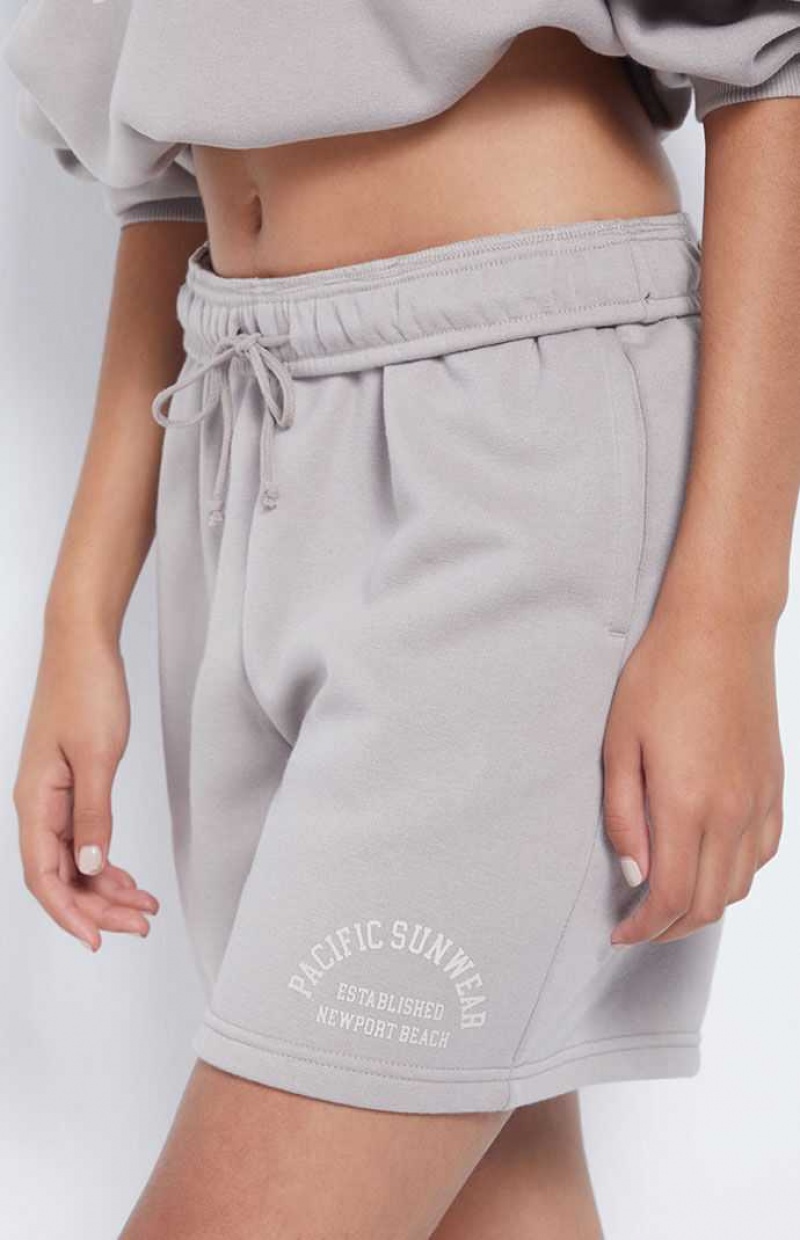 GRAY PacSun Newport Beach Boyfriend Sweat Shorts | DBCIXWL-23