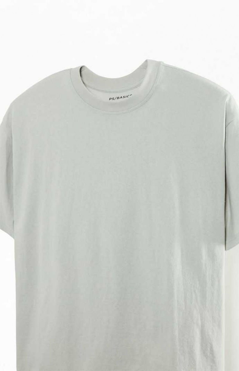 GRAY PacSun PS Basics Gray Basic Oversized T-Shirt | XUWTOJN-27