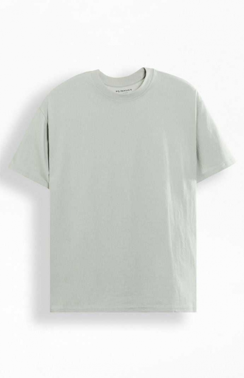 GRAY PacSun PS Basics Gray Basic Oversized T-Shirt | XUWTOJN-27