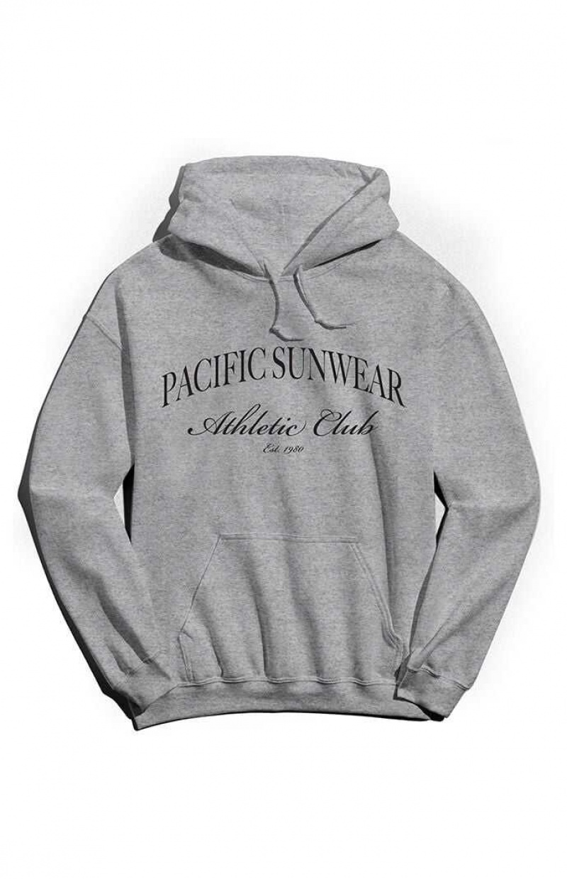 GRAY PacSun Pacific Sunwear Athletic Club Hoodie | FWHQXSY-60