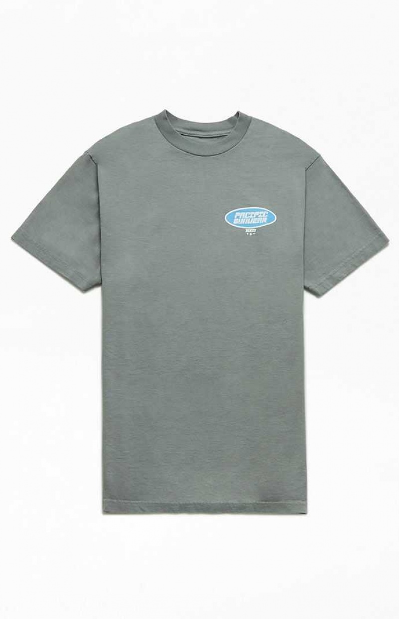 GRAY PacSun Pacific Sunwear Badge T-Shirt | SJYAIXO-14