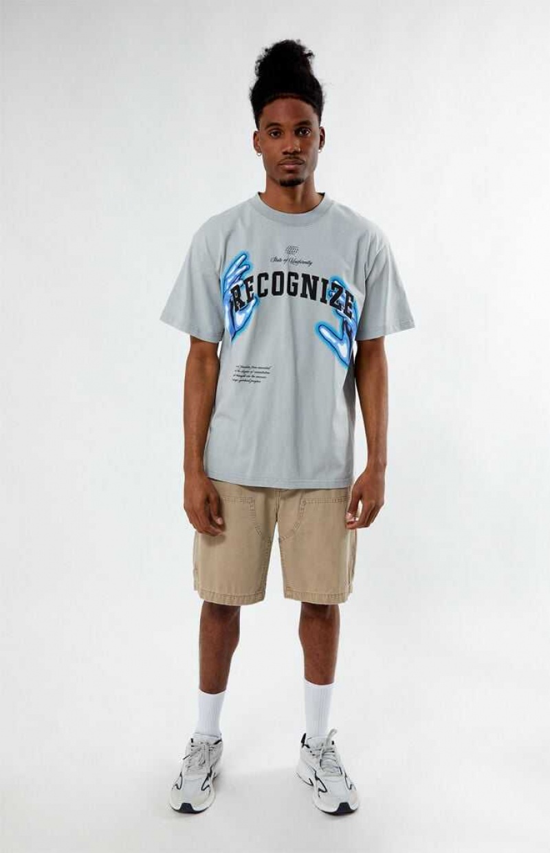 GRAY PacSun Recognize Oversized T-Shirt | HVSIJBR-38