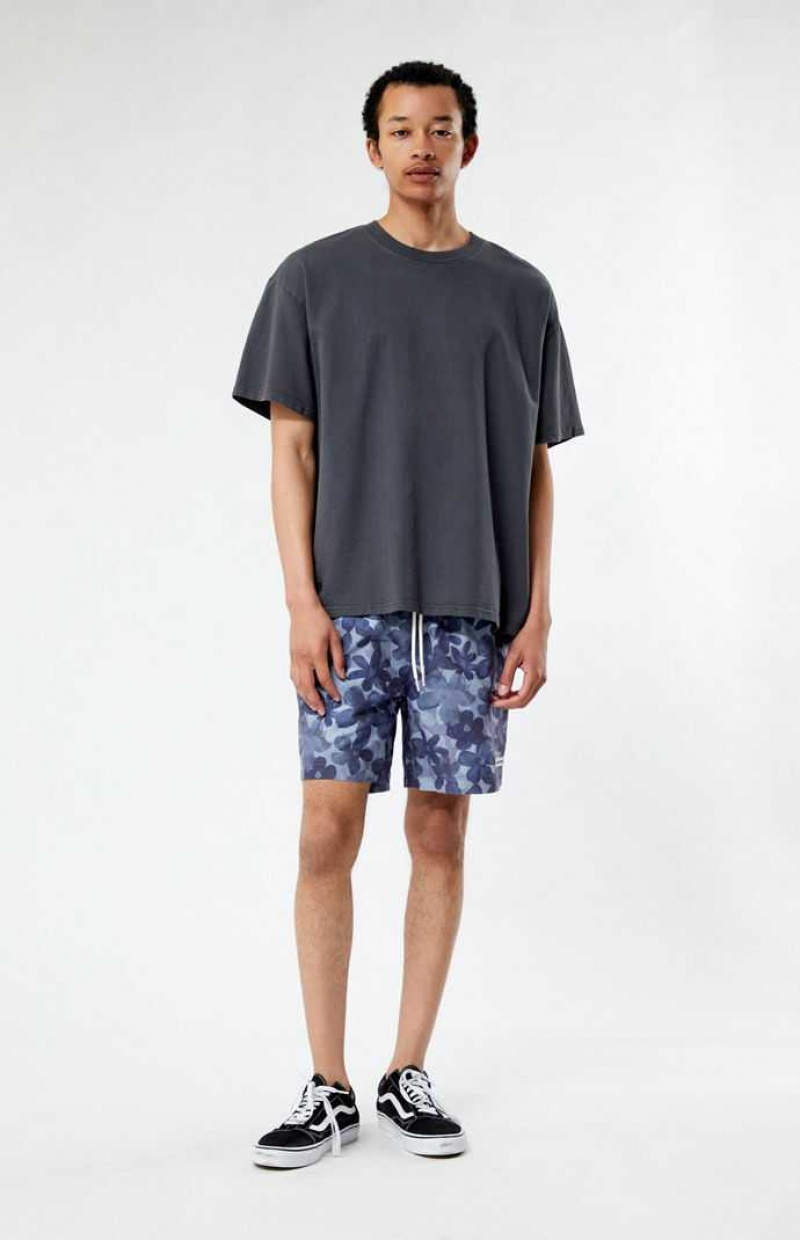 GRAY PacSun Recycled Tonal Floral 6.5" Swim Trunks | QBYKEAD-15