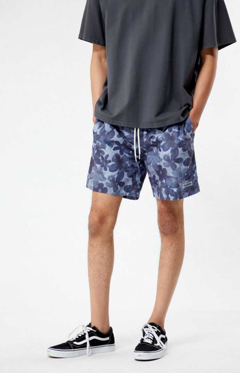 GRAY PacSun Recycled Tonal Floral 6.5" Swim Trunks | QBYKEAD-15