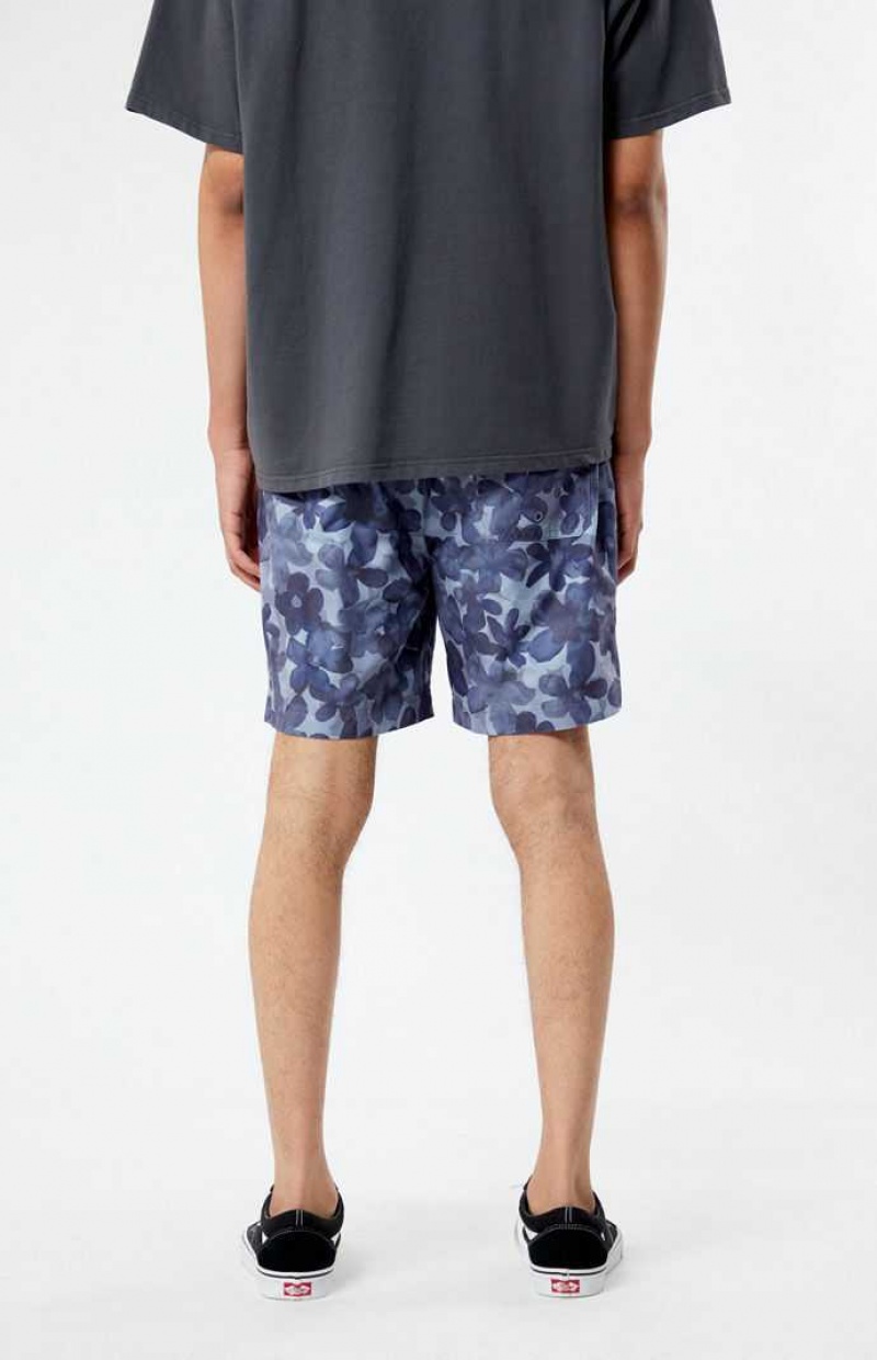 GRAY PacSun Recycled Tonal Floral 6.5" Swim Trunks | QBYKEAD-15