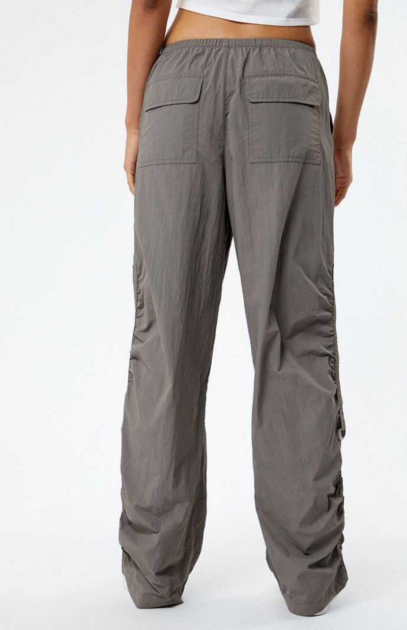 GRAY PacSun Ruched Low Rise Pull-On Pants | YQRNOEI-30