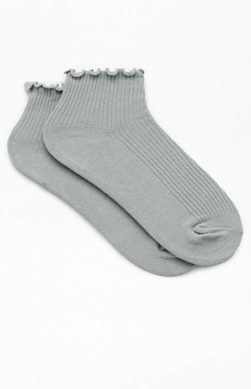 GRAY PacSun Ruffle Ankle Socks | ADYSKQF-04