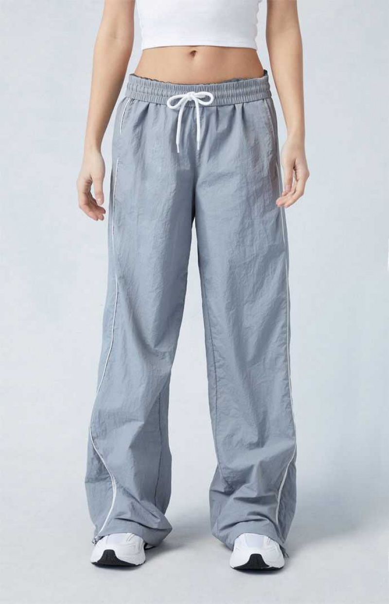 GRAY PacSun Zip Up Track Pants | DNIJHET-02