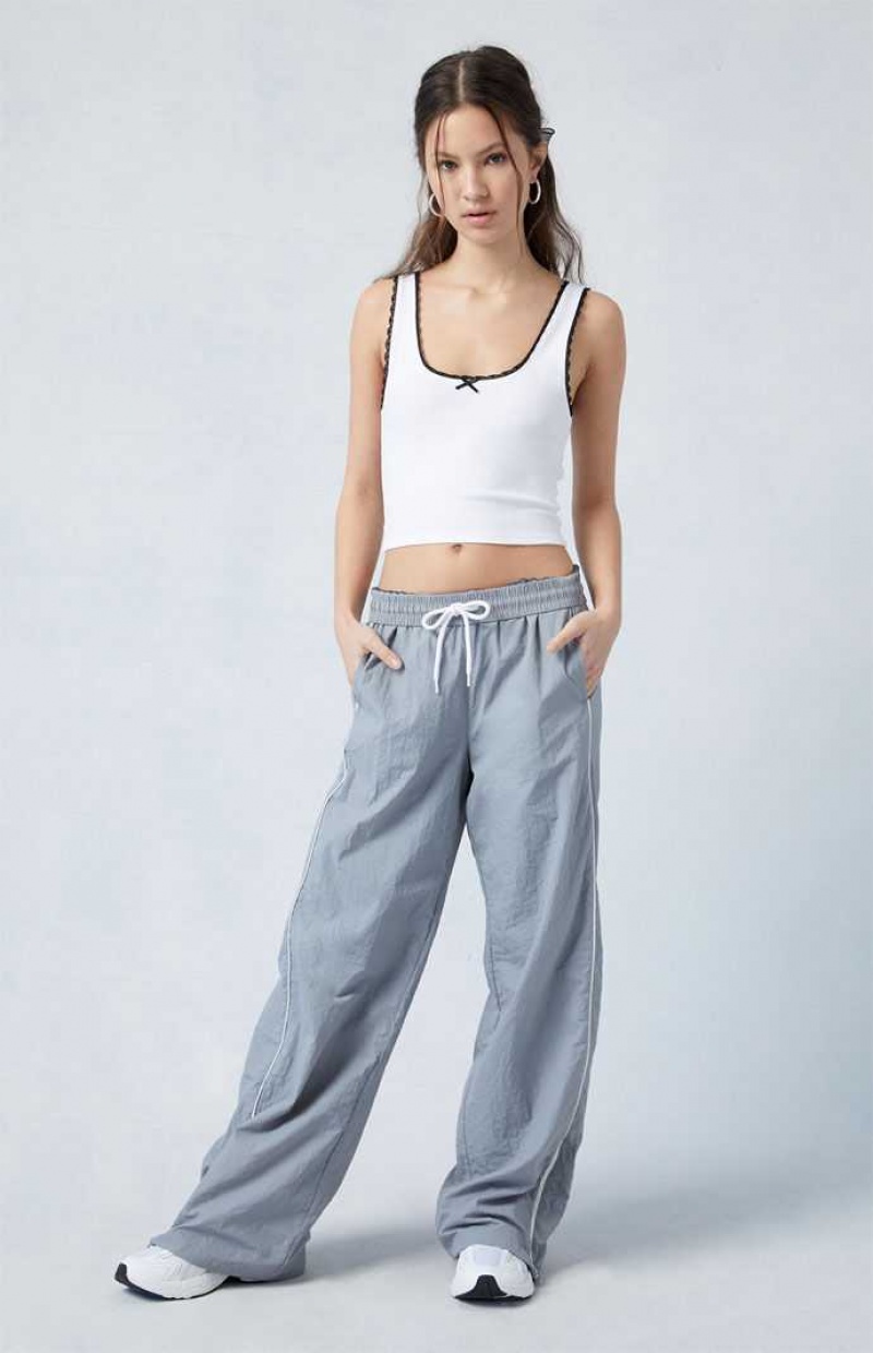 GRAY PacSun Zip Up Track Pants | DNIJHET-02