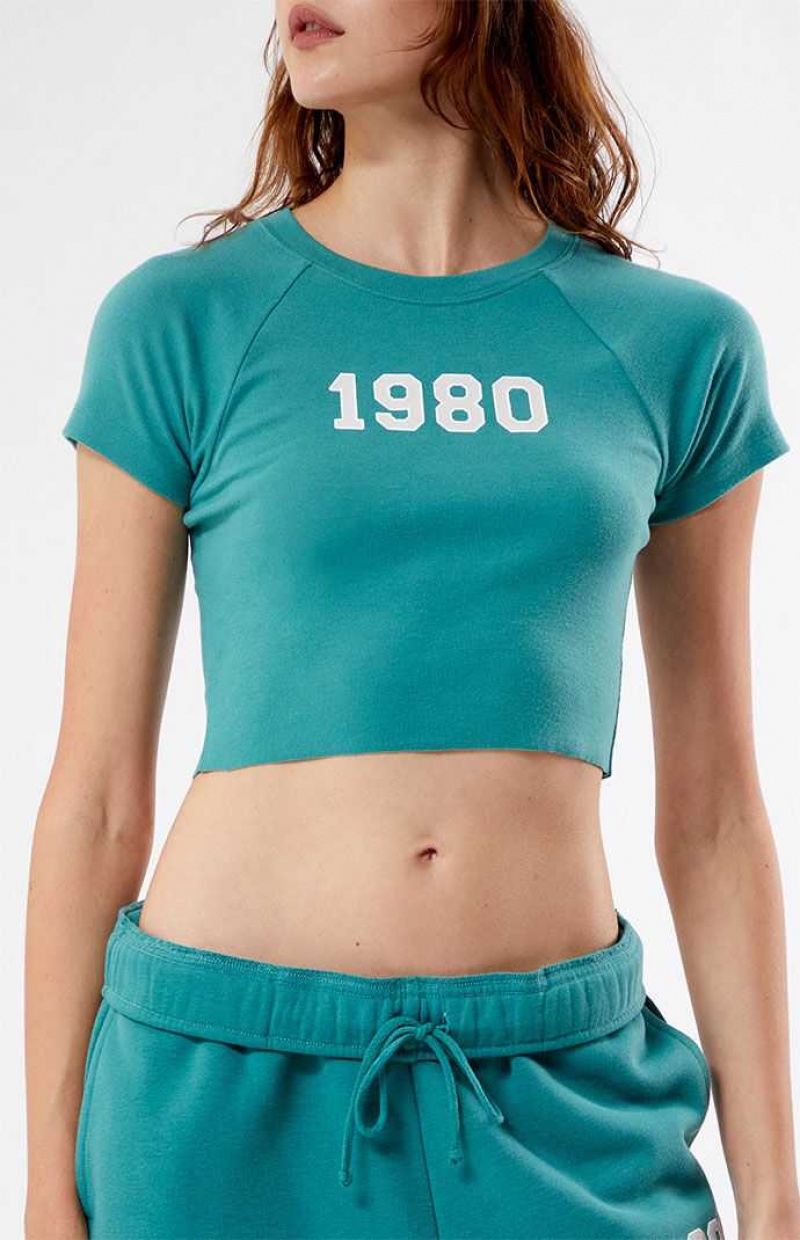 GREEN PacSun 1980 Raglan T-Shirt | AWXMTUF-94