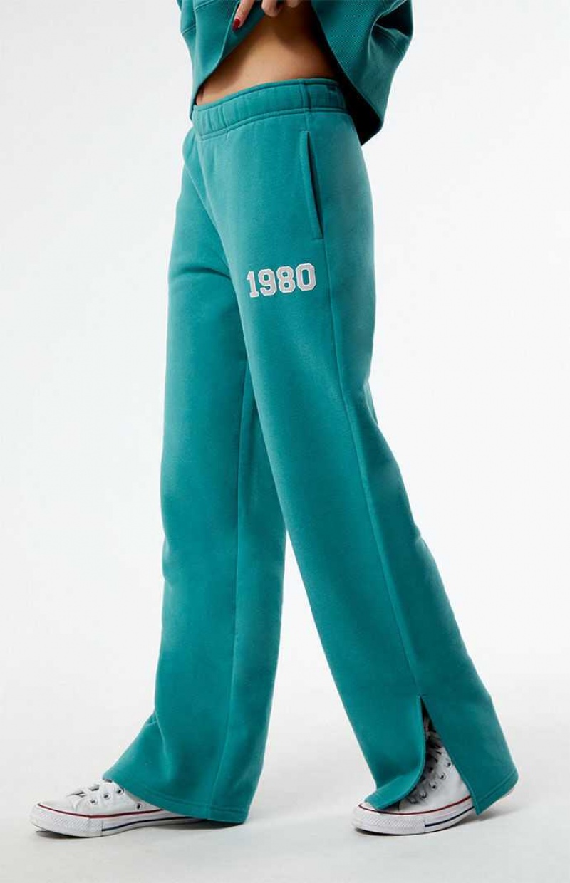 GREEN PacSun 1980 Side Split Sweatpants | SBCXHQY-61