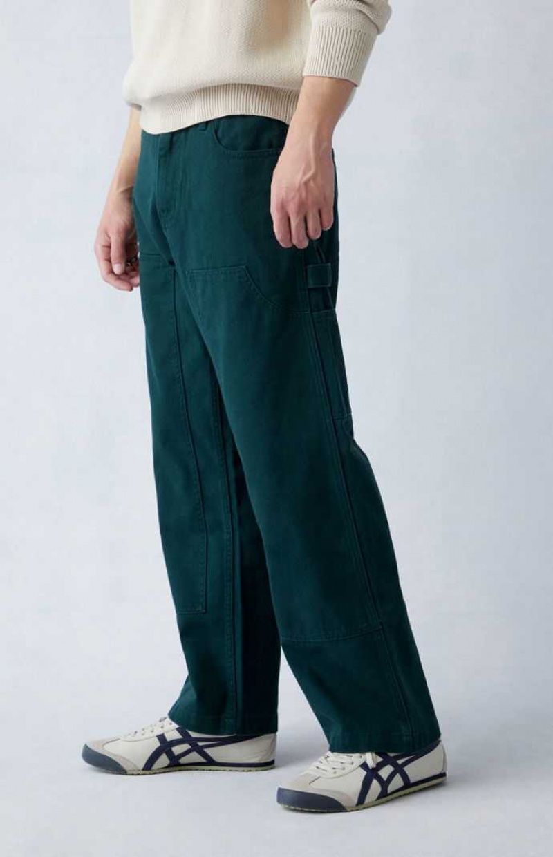 GREEN PacSun Baggy Graphic Carpenter Jeans | JCPHGSL-42