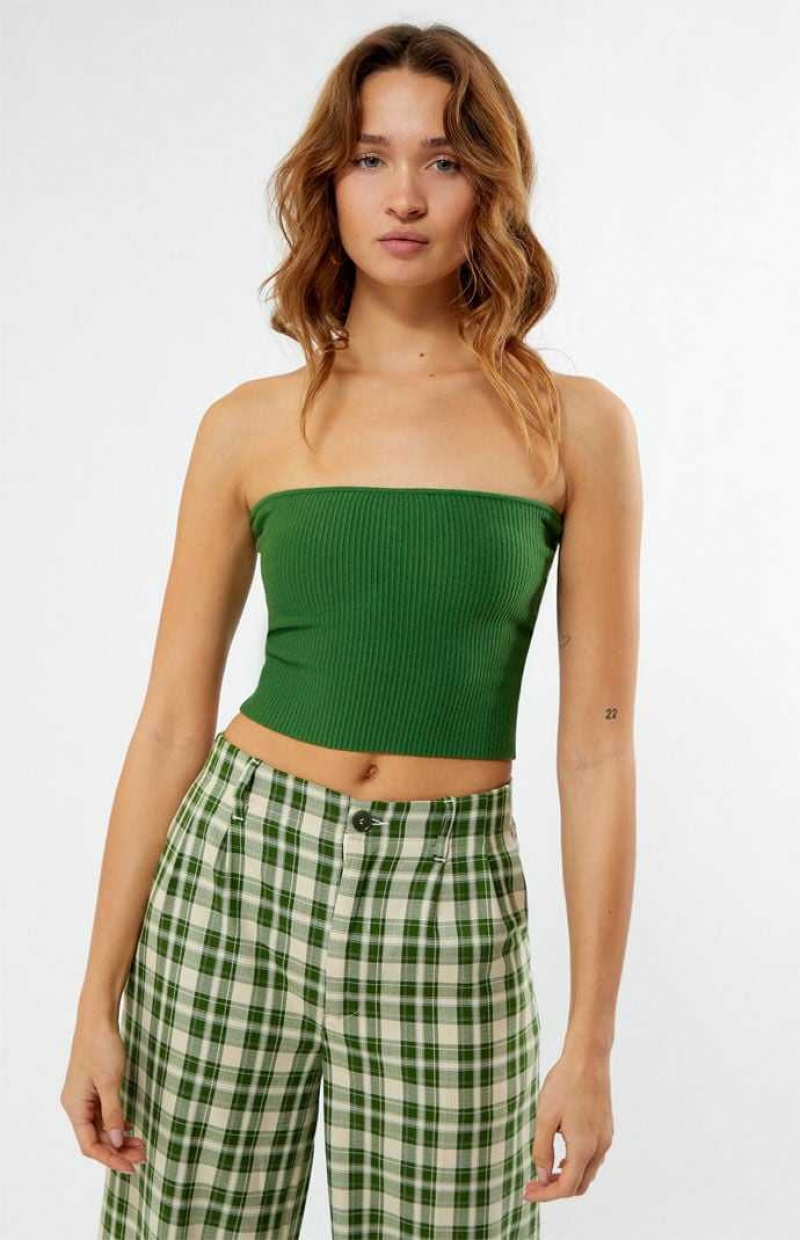 GREEN PacSun Basic Sweater Tube Top | ONTSXAR-72