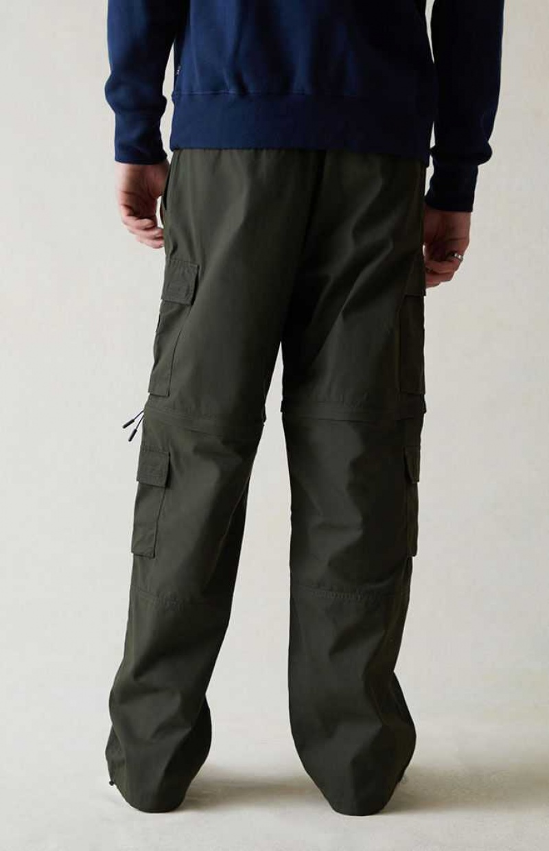 GREEN PacSun Canvas Green Baggy Zip Off Cargo Pants | CRWVSKF-65