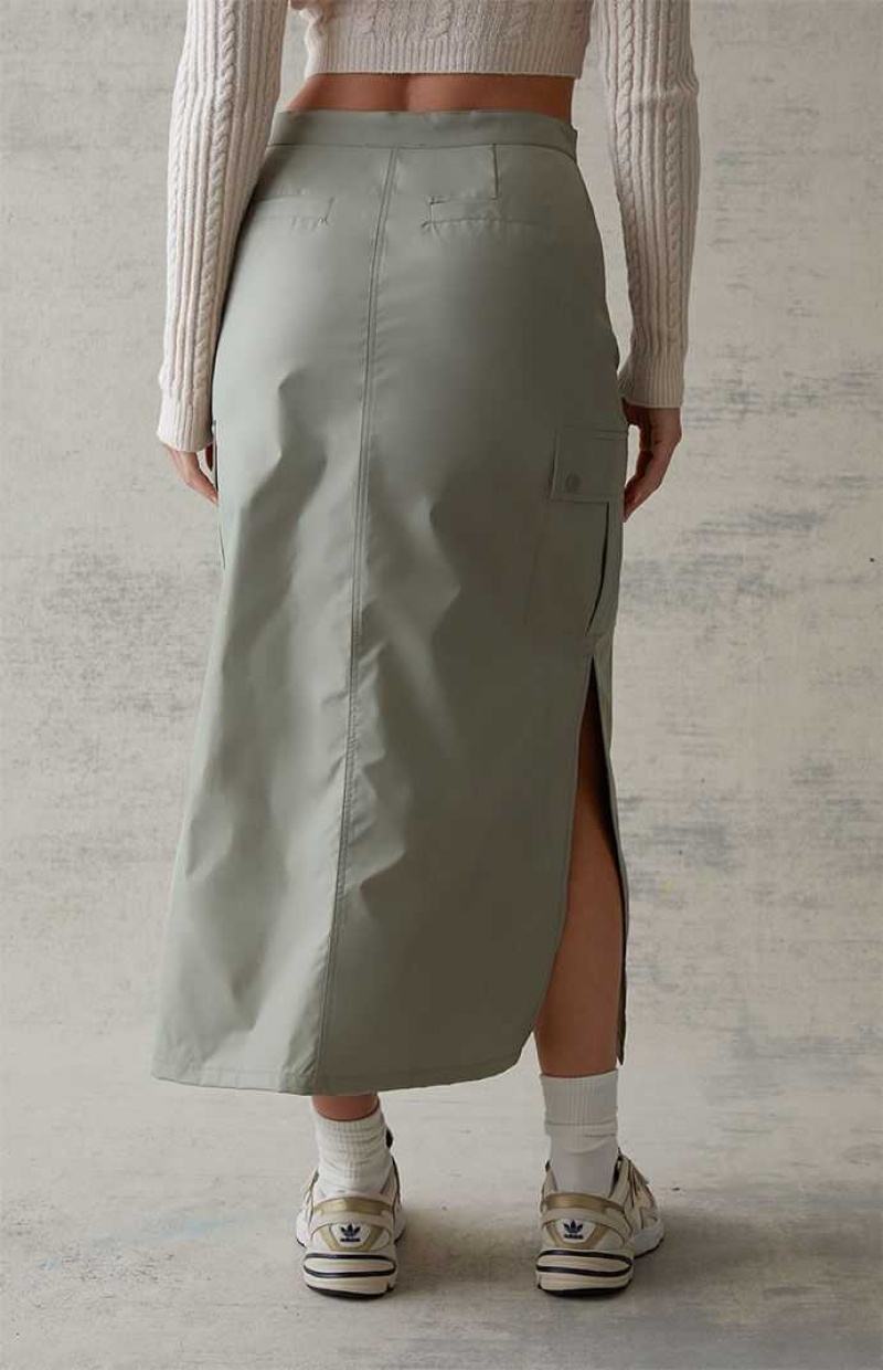 GREEN PacSun Cargo Midi Skirt | IJHBTNQ-97