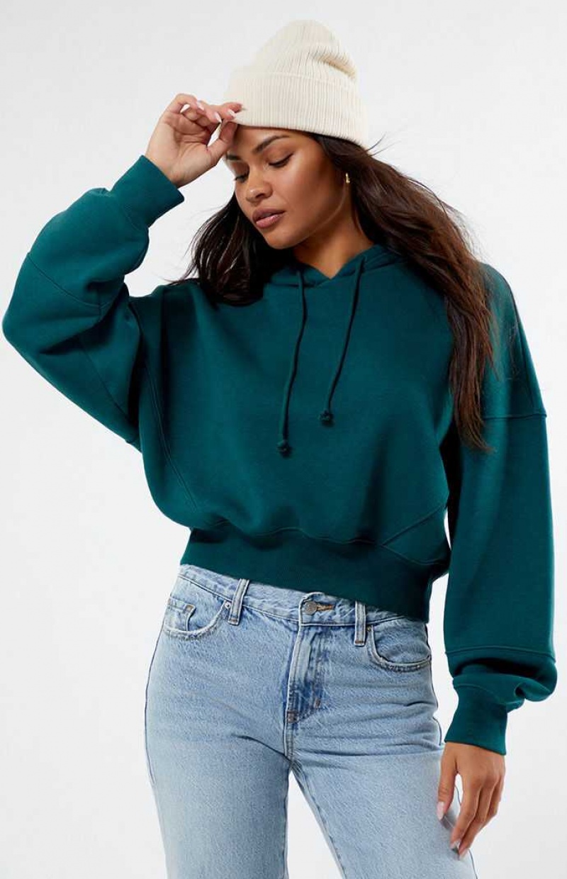 GREEN PacSun Classic Cropped Hoodie | ULSFOWB-23