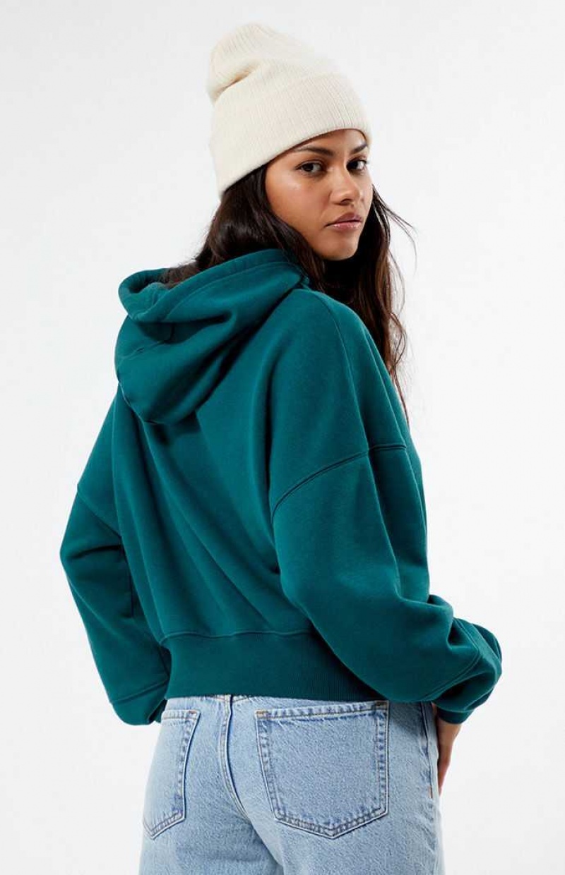 GREEN PacSun Classic Cropped Hoodie | ULSFOWB-23