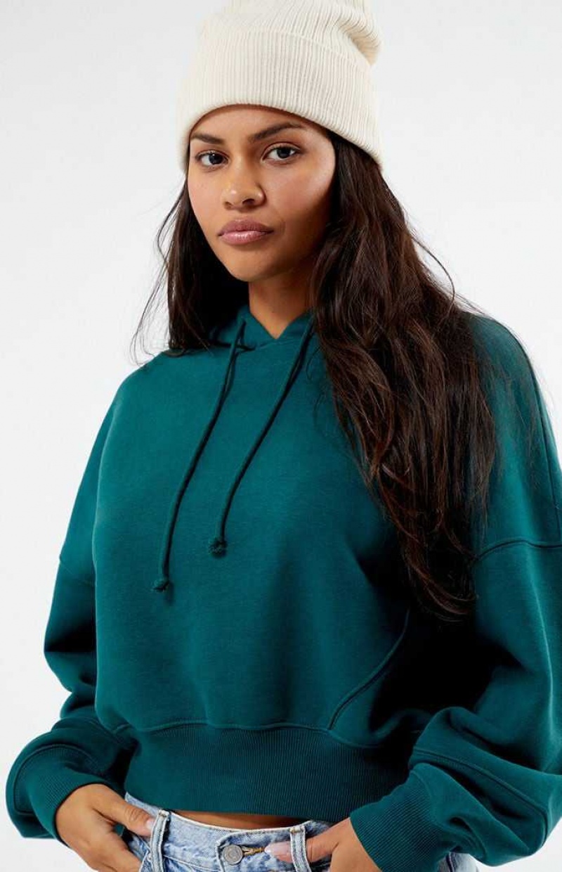 GREEN PacSun Classic Cropped Hoodie | ULSFOWB-23