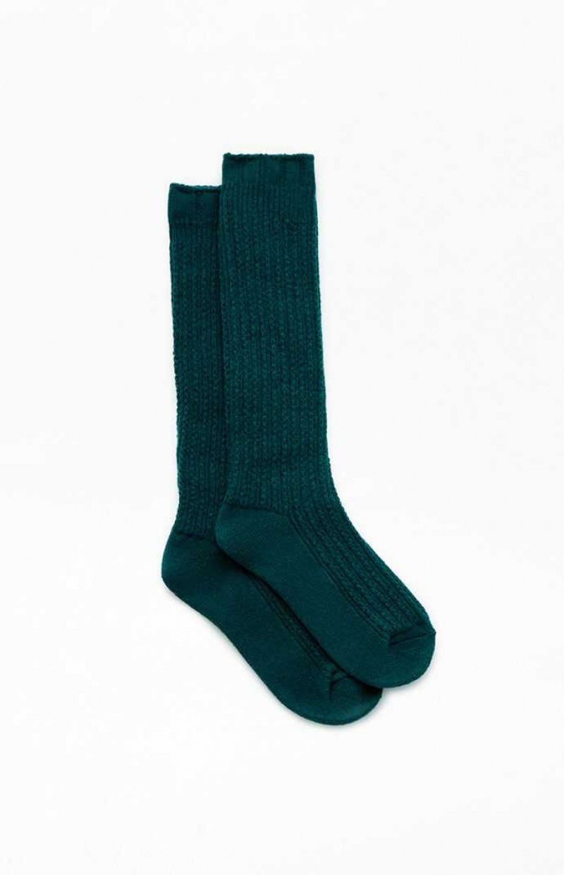 GREEN PacSun Cozy Slouchy Crew Socks | GYBIOFM-43